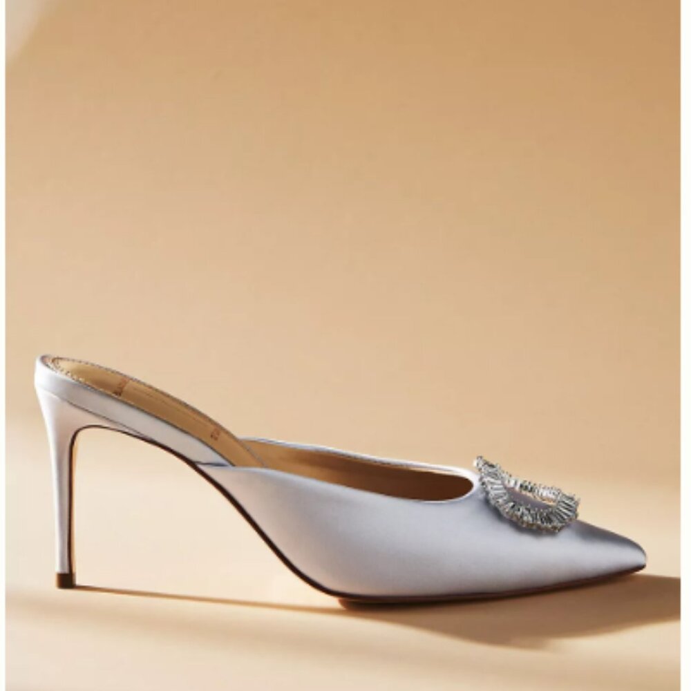 Black Suede Studio Rosie Heels (Lilac)